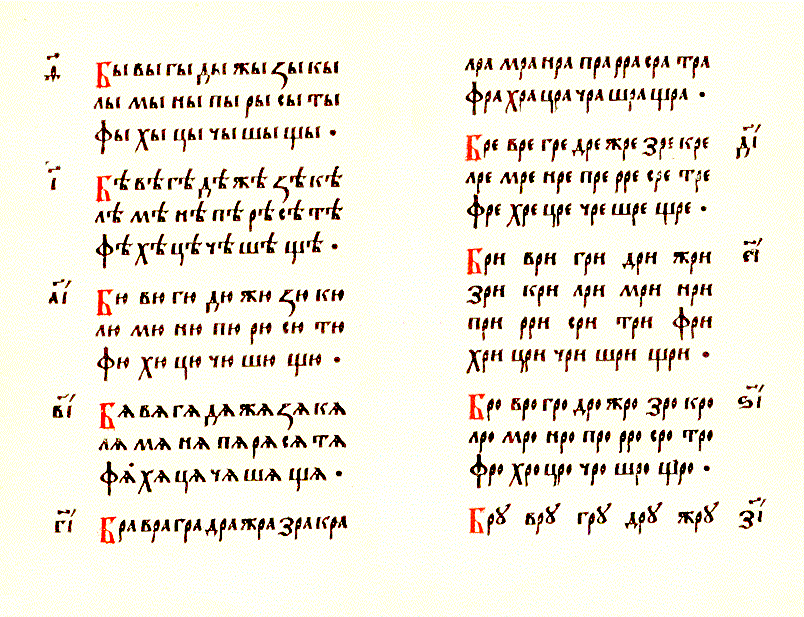 Буквар Івана Федоровича. Сторінка 1.