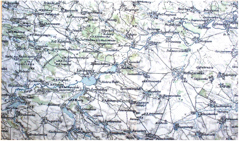 Фрагмент карти Волині