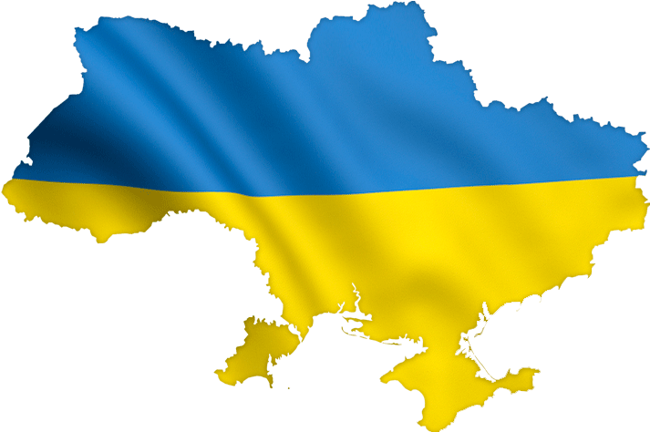 Україна у з фоном прапора