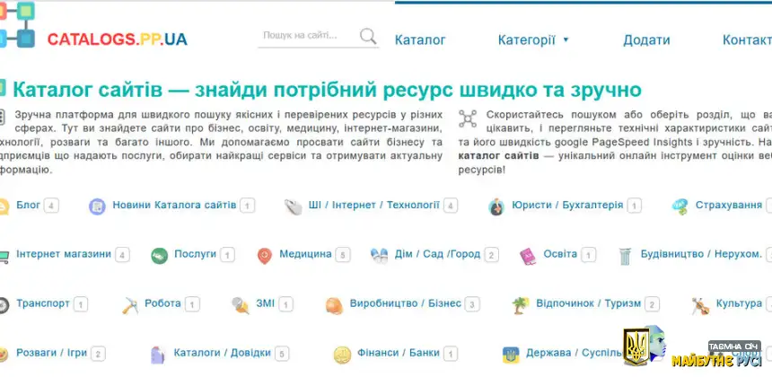 Сайт catalogs.pp.ua