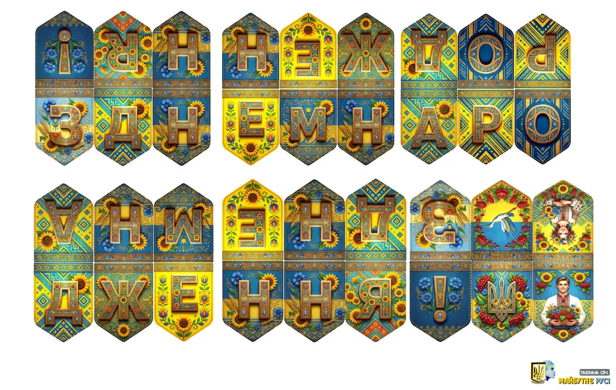 Українські прапорці з Днем народження