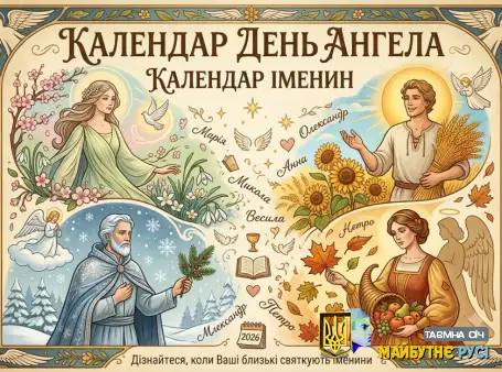 Календар День ангела - календар іменин