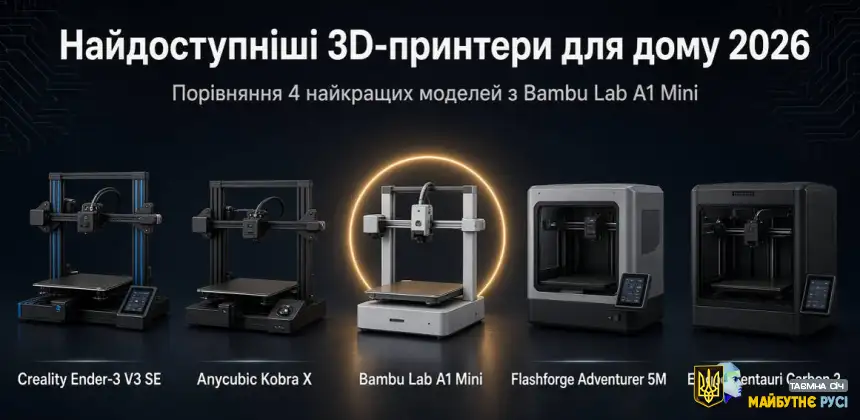 Найдоступніші 3D-принтери для дому 2026: огляд і порівняння